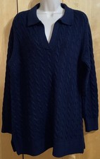 Navy Blue Cable Knit  Tunic