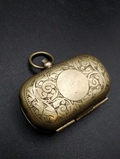 Vintage/Antique White Metal Double Sovereign Holder Watch Fob (Doesn't Shut)