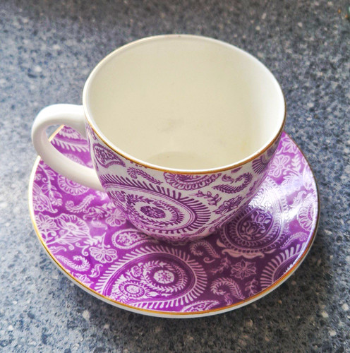 Purple white paisley - &,