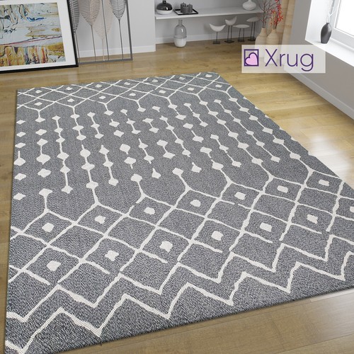 Grey modern rugs 100 - grey, cotton