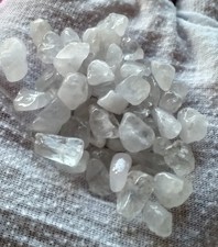 Drilled Clear Quartz ( 48 PCs ) Small Chips.Unused.