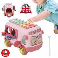 Musical Sensory Bus with Xylophone Early Educational Toys for 2 Year Old Girls