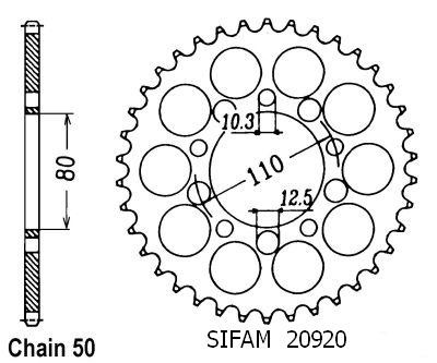 Rear sprocket cbr - cbr, f