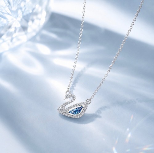 Swarovski silver blue swan - swarovski,