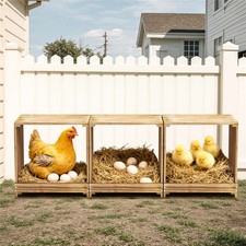 3 Compartments Wood Chicken