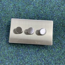 Screwless Satin Chrome Dimmer 400W - 3 Way 3 Gang Dimmer Switch