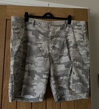 TU Men's Camo Cargo Shorts 44R Regular Fit Summer Cotton Army Style