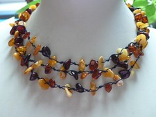 Vintage Hand Knotted Natural Baltic and Butterscotch Amber Necklace