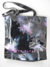 TED BAKER BLACK PVC STIFF LARGE TOTE BAG BALLERINA ICON GOT A HOLD ON ME DESIGN