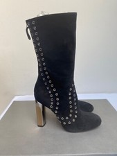 Alexander Mcqueen high boots black suede silver studs size 40 EU 7 UK 10 US