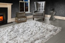 Modern Large Extra Thick 9cm High Pile SHAGGY Floor RUG with SPARKLE SHIMMER