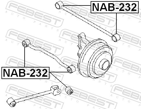 Fits febest nab 232 - fits, rear