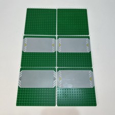LEGO 16x16 Set Of 6 Baseplates Green & Green Grey Road 30225 30226 3867