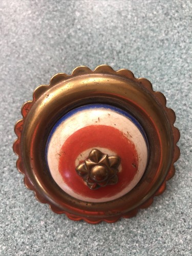 Antique horse brass with - with, red
