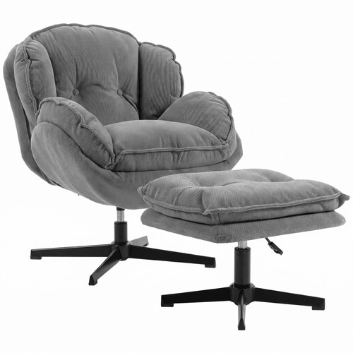 Homcom armchair footstool - armchair, w/