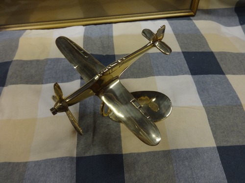 Brass model aircraft - brass,