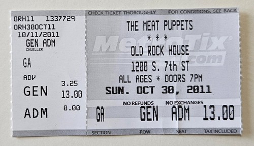 Meat puppets concert ticket - meat,