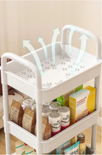 3 Tier Storage Trolley Cart on Wheels Kitchen Bathroom Laundry Rolling Rack UK