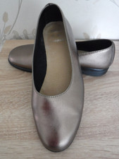 M & S Footglove Leather Low Wedge in Gold Size 5.5 Marks & Spencer