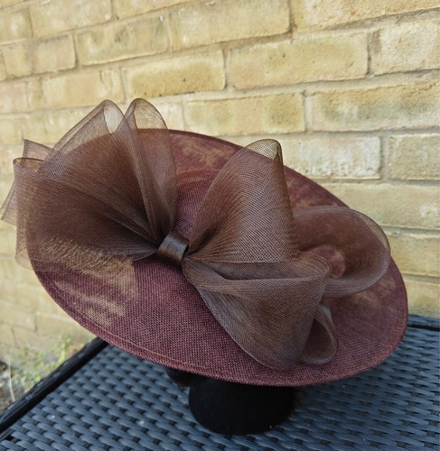 Dark brown large fascinator - dark,