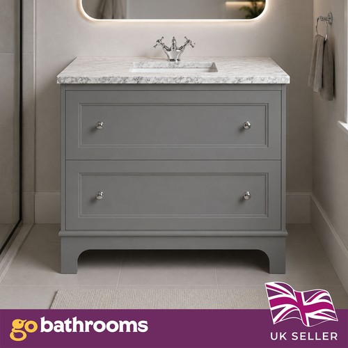 Grey bathroom vanity unit with - grey,
