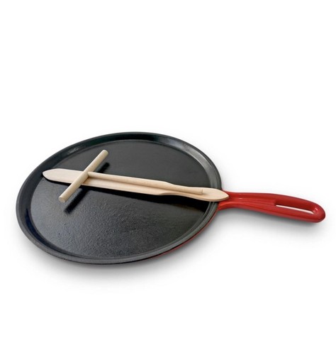 Red enameled cast iron - enameled, crepe