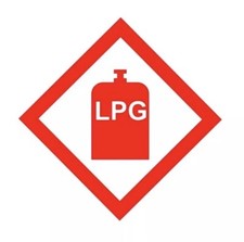 Lpg gas bottle warning sticker - bottle,