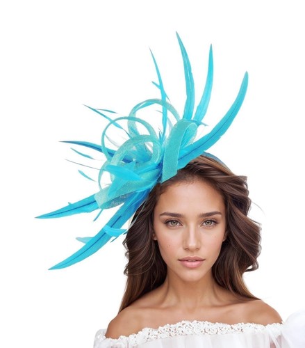 Dark turquoise fascinator - dark,
