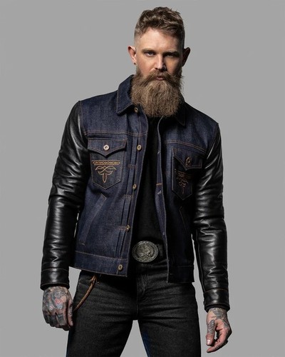 Men blue denim trucker - men's,