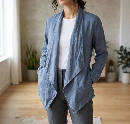 Vanucci 100 linen blue open - linen,