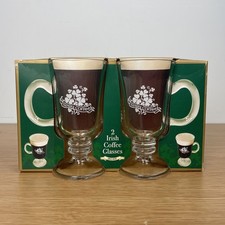 Irish Coffee Mugs Set of 2 Glasses New (old stock) and Boxed Recipe Ireland