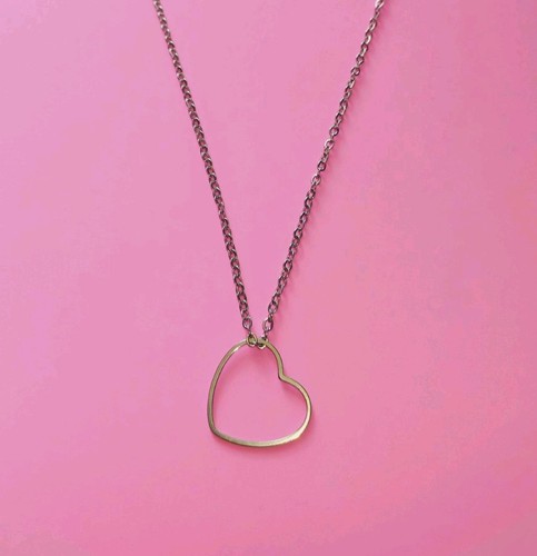 Silver heart necklace - heart, extra