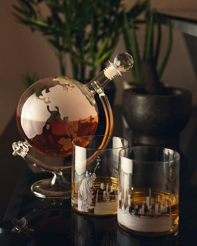 Glass globe decanter kitchen - glass,
