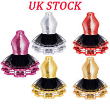 UK Girl Shiny Sequin Ballet Tutu Dress Leotard Jazz Dance Performance Costumes