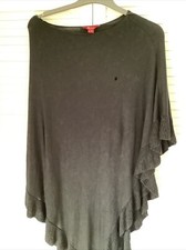 Monsoon Black Silk Mix Wollen Poncho Size L/XL