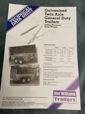 Ifor Williams Galvanised Twin Axle General Duty Trailers Brochure  Leaflet 1986