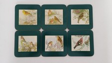 Cloverleaf Coasters x 6 Boxed Gould & Richter Birds with Cork Backs