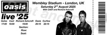 Oasis Gig Souvenir Ticket 