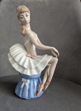 Casades Ballerina Sat on a Stool 9" Tall