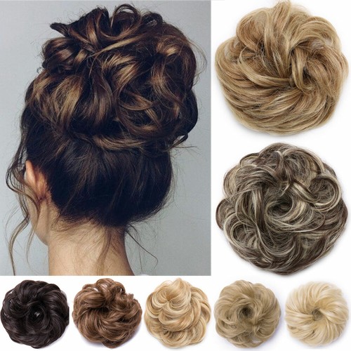 Real thick curly messy bun - real,