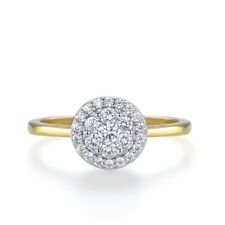 Ladies 18 Carat Gold Vermeil and 925 Sterling Silver White Sapphire Cluster Ring