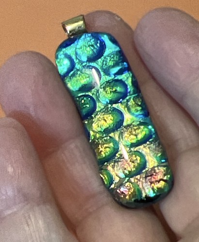 Blue and coppery glass - coppery,
