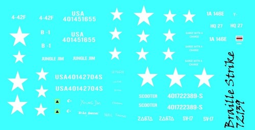 Braille strike decals - braille, m29