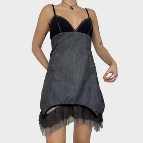 Cop copine denim lace mini - copine,