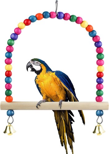 Bird swing natural - bird, wooden