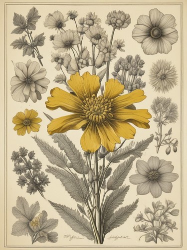 Wildflower cluster vintage - cluster,