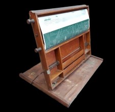 Antique Teachers Travel Desk Chalkboard Scroll Meyers And Co. 1900's