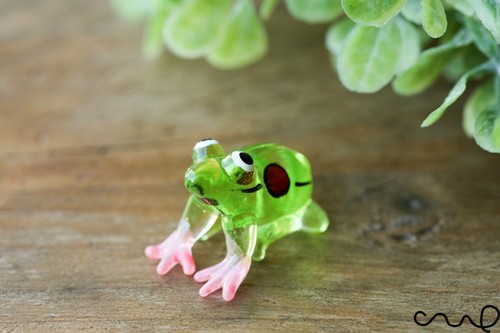 Handmade green little glass - handmade,
