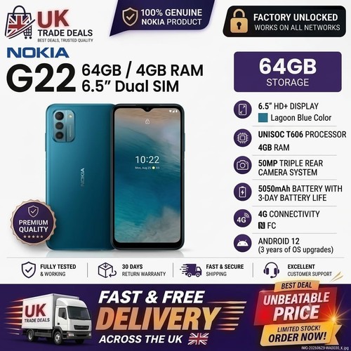 Nokia g22 64gb 4gb - 64gb, –