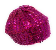 Sparkly Sequin Beret Hat Elastic Stretch Beanie Fancy Dress Costume Party Cap